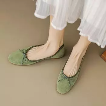 Туфли-лодочки для костюма с бантом, женские балетки на плоской подошве, обувь большого размера, танцевальная обувь 35 чёрный