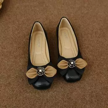 Туфли-лодочки Fairy, женские туфли с бантом, мягкая подошва, туфли Doudou 2024 года, новинка лета и весны, удобные туфли на плоской подошве для бабушек 35