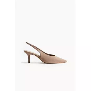 Туфли-лодочки HM Suede Slingback бежевого цвета