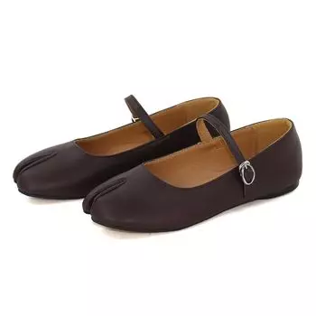 Туфли-лодочки Мэри Джейн на плоской подошве с ремешком 1 см [Liberty Doll] Туфли-лодочки, Туфли-лодочки, Туфли-лодочки, Таби, Каблук, темно-коричневого