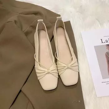 Туфли-лодочки Mary Jane Fairy с юбкой, женские летние, с неглубоким горлом, вечерний бриз, плоская подошва, одна педаль, женская обувь 35 хаки