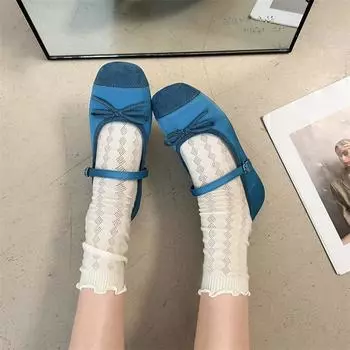 Туфли-лодочки на плоской подошве в стиле ретро-балетки для женщин 2025 года, универсальные туфли Мэри Джейн с круглым носком и мягкой подошвой 35 красный