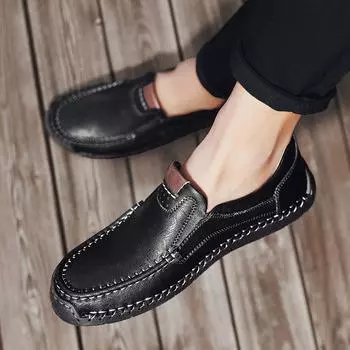 Туфли-лодочки One foot lazy shoes cross border большого размера Doudou shoes мужская мода европейские и американские мокасины мужские ноги 38 светло-коричневого