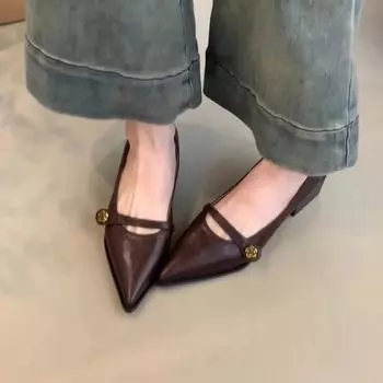 Туфли-лодочки с пряжкой для женщин. Туфли-лодочки на высоком каблуке. Элегантные офисные туфли для женщин. Черные туфли Мэри Джейн на толстой подошве. Осенние туфли. 35