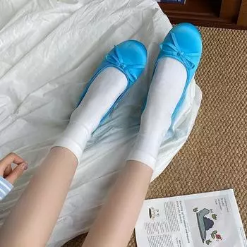 Туфли-лодочки в стиле колледжа с бантом в Париже, женские летние новые балетки с круглым носком, повседневные вечерние туфли для легкого бриза, туфли для бабушки 35