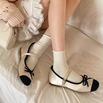 Туфли-лодочки женские в стиле ретро-балетки с плоским дном и неглубоким носком 2025 года, универсальные туфли Мэри Джейн с круглой подошвой и мягкой подошвой 35 красный