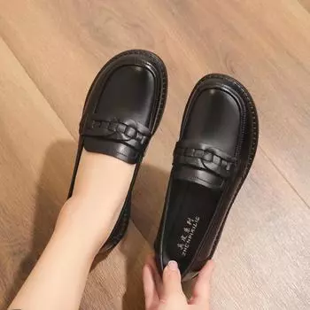 Туфли-лоферы из натуральной кожи для женщин среднего и пожилого возраста на весну и осень, удобные для мам с мягкой подошвой, легкие, без застежек 35