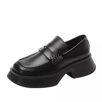Туфли-лоферы на толстой подошве для женщин, новые весенние и осенние туфли-лодочки, ретро-дизайн, нишевая британская обувь из кожи 35