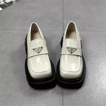 Туфли-лоферы с квадратной подошвой, женские, повседневные, небольшие, кожаные, универсальные, модные, одинарные, прилив 35