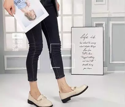 Туфли-лоферы, женские весенние женские туфли без шнуровки больших размеров, блестящая нескользящая женская обувь 35 чёрный