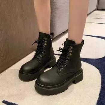 Туфли Лолита Сапоги Молния Сапоги-Женщины Роскошные Дизайнерские Круглые Носки Дамы Высокий Каблук Рок Ботильоны Мода Резиновые Осень Рим Basi 35