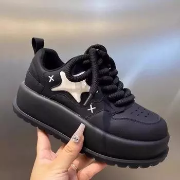 Туфли Maillard на платформе со шнуровкой, женская обувь 2024 года, новые звезды, универсальная мода, повседневная, маленькие белые туфли для женщин 35 белый