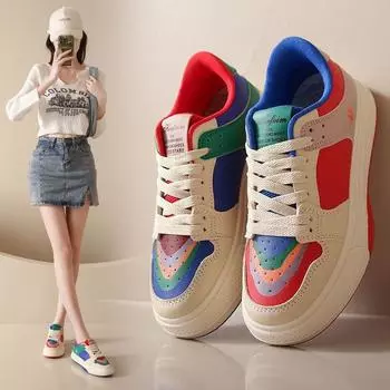 Туфли Mandarin Duck Shoes Радужная женская обувь Весенняя новая мода Универсальная спортивная повседневная обувь для сноуборда 35 красный