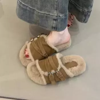 Туфли Mao Mao на толстой подошве с пряжкой для ремня, женская верхняя одежда на зиму 2025 года, новые ретро женские туфли Mori из матовой кожи, теплые, Boken tow 35