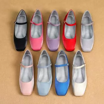 Туфли Мэри Джейн для женщин. Классические балетки с пряжками на щиколотке. Классические туфли. Женские повседневные туфли без шнуровки на плоской подошве с квадратным носком. Удобная прогулочная обувь. 35 чёрный