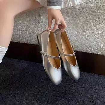 Туфли Мэри Джейн для женщин. Нескользящие рабочие классические туфли на плоской подошве. Балетки. Женские туфли Мэри Джейн с квадратным закрытым носком на массивном каблуке. Туфли Мэри Джейн на плоской подошве с регулируемым ремешком на щиколотке. 35 чёрн