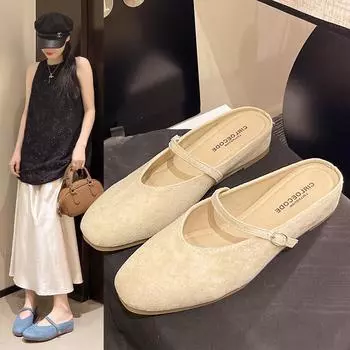 Туфли Мэри Джейн из матовой кожи с плоским дном, женская обувь 2025 года, весна и осень, новые ретро туфли с неглубоким ртом и универсальными одинарными туфлями для женщин 35 синий