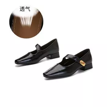 Туфли Мэри Джейн из овчины, женские, весна 2025, новые, заостренные, на липучках, модные, одинарные, женские, повседневные, универсальные, женские туфли 35