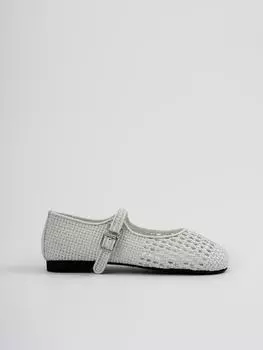Туфли Мэри Джейн из тканого полиуретана для женщин, дышащие, с круглым носком, легкие летние туфли 35 белый