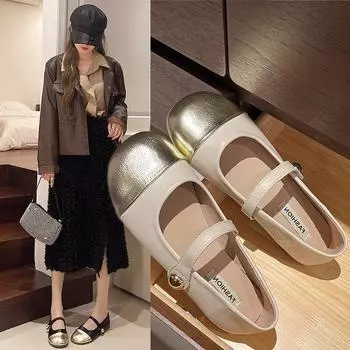 Туфли Мэри Джейн Модные и удобные туфли на плоской подошве Женская обувь Нежные женские туфли Бабушкины туфли 35 чёрный