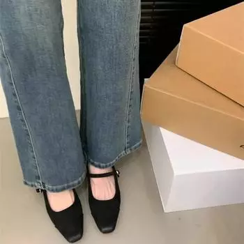 Туфли Мэри Джейн на грубом каблуке в стиле ретро, черные, женские, 2024, туфли на среднем каблуке 35 чёрный