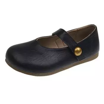 Туфли Мэри Джейн на липучке в стиле феи, новая коллекция весна 2025, корейская версия, на мягкой подошве, с квадратным носком, с мелким вырезом, на плоской подошве, туфли-дудочки 35