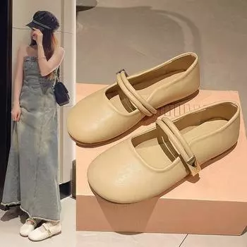 Туфли Мэри Джейн на мягкой подошве, женские весенние универсальные одинарные туфли с закрытым носком, туфли в стиле ретро для бабушек 35