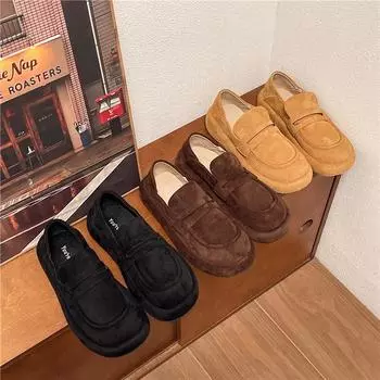 Туфли Мэри Джейн на одной платформе с педалью, женские, 2024, новые, ретро, модные, темпераментные, повседневные туфли с юбкой, удобные, одинарные туфли 35 чёрный