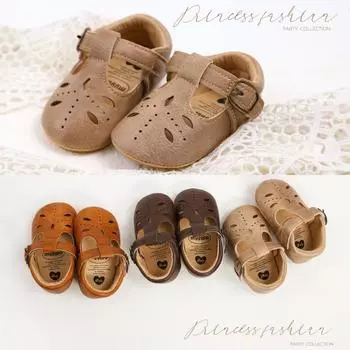 Туфли Мэри Джейн на плоской подошве для маленьких девочек, Нескользящая мягкая подошва из искусственной кожи для новорожденных, для малышей, для первых ходок, вечерние модельные туфли, 0-18 месяцев 6-12/M
