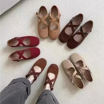 Туфли Мэри Джейн на плоской подошве из кожи, одинарные туфли, женская обувь 35 красный