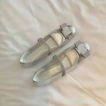 Туфли Мэри Джейн на толстом каблуке с квадратной головкой и бантом, женские балетки на плоской подошве 35