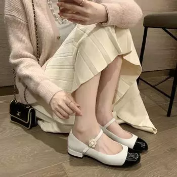 Туфли Мэри Джейн, новые весенние и осенние модные цветные универсальные туфли с круглым носком и толстым каблуком, темпераментные одинарные туфли для женщин 35 хаки