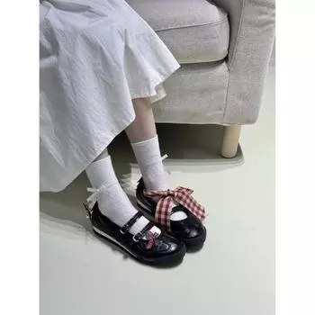 Туфли Мэри Джейн с бантом Женские летние балетки Туфли на плоской подошве 35