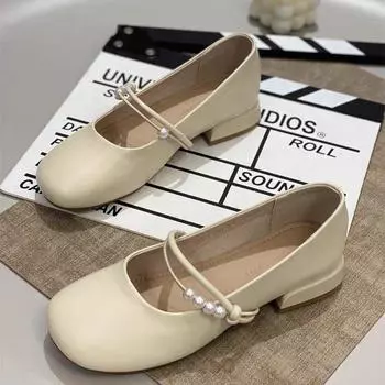 Туфли Мэри Джейн с мягкой подошвой и круглым носком, женские летние туфли для бабушки с одной педалью, модные и удобные 35 серебряный