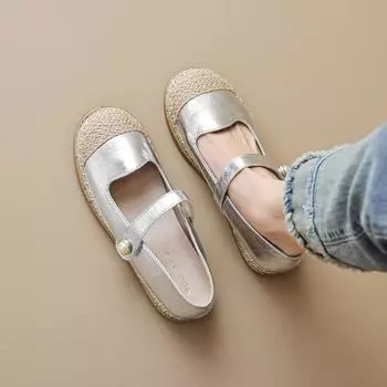 Туфли Мэри Джейн с одним ремешком, неглубокое горлышко, небольшой аромат, стиль рыбацкой обуви, женские французские внутренние высокие одинарные туфли 34 серебряный