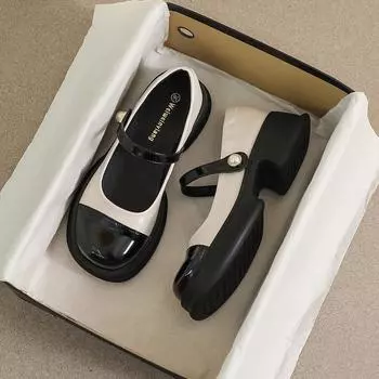 Туфли Мэри Джейн с толстой подошвой женские ретро маленькие парфюмированные туфли джинсовые синие мягкие туфли на мягкой подошве женские туфли большого размера 34 синий