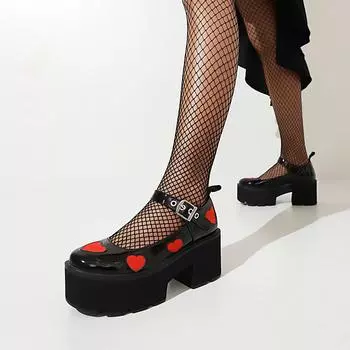 Туфли Мэри Джейн, женская новая униформа JK в стиле ретро, маленькие кожаные туфли, туфли на толстой подошве, женская обувь, туфли в стиле Лолиты 38 чёрный