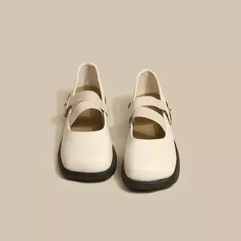 Туфли Мэри Джейн женские летние плоские туфли на толстом каблуке сказочные нежные туфли модные и удобные 35 коричневый