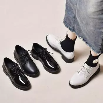 Туфли Мэри Джейн Женские Модные Британский Стиль Оксфорды Рот Черные Плоские Туфли Повседневные Женские Туфли Женская Обувь Лоферы женские 35