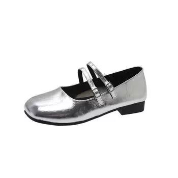 Туфли Мэри Джейн женские новые однотонные туфли в стиле ретро на низком каблуке женские мягкие и удобные балетки 35
