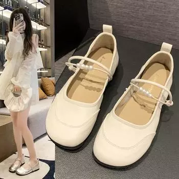 Туфли Мэри Джейн, женские осенние туфли на плоской подошве, туфли с неглубоким носком, туфли для бабушек с мягкой подошвой, модные и удобные 35 серебряный