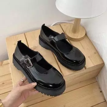 Туфли Мэри Джейн, женские туфли на каблуке на платформе, туфли Мэри Джейн в стиле Лолиты, белые женские туфли, школьные студенческие туфли для студентов, милые женские туфли на низком каблуке 35