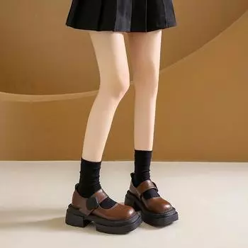 Туфли Мэри Джейн Женские туфли в национальном стиле Женские туфли с юбками для увеличения высоты Туфли на платформе 35 коричневый