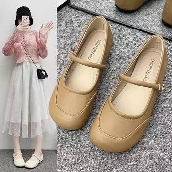 Туфли Мэри Джейн, женские, весенние, с закрытым носком, соевые туфли, весенние и летние, с закрытым носком, бабушкины туфли, женские 35 серебряный