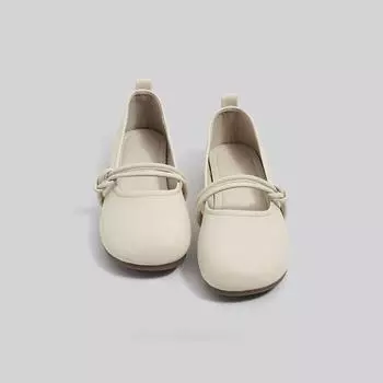 Туфли Мэри Джейн женские весна-осень 2024 года, новые вечерние легкие туфли с юбкой, неглубокий вырез, универсальные, на плоской подошве 35