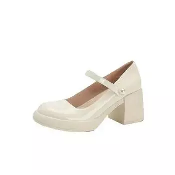 Туфли Mary Jane женские французские массивные модные на мягкой подошве повседневные женские туфли на высоком каблуке летние осенние женские дизайнерские туфли-лодочки 35