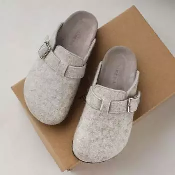 Туфли-мешки и полутапочки на толстой подошве для женщин, которые можно носить осенью 2024 года, новые ленивые туфли из хлопка в стиле ретро Mao Mao Boken с одной педалью 35