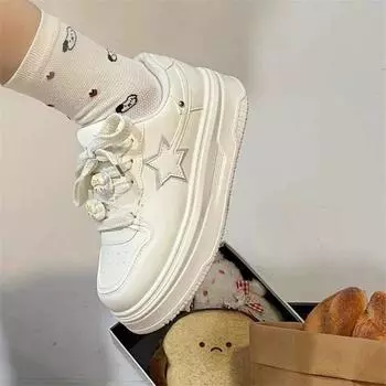 Туфли Milk fufu original explosion milk cat platform white женские весенние 2025 новые дышащие универсальные повседневные туфли для сёрфинга 35 белый