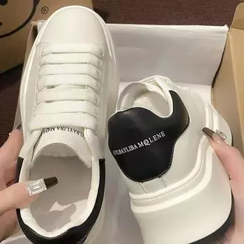 Туфли Muffin Little White на толстой подошве, женские кроссовки для кроссовок, весенняя новинка, повседневная спортивная обувь Niche Design 35 бордовый