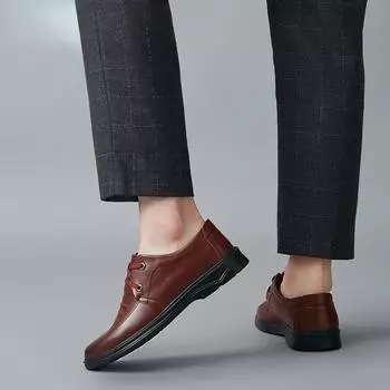 Туфли мужские деловые кожаные повседневные весенне-осенние туфли для мужчин одежда офисный официальный праздничный костюм обувь из коровьей кожи 38